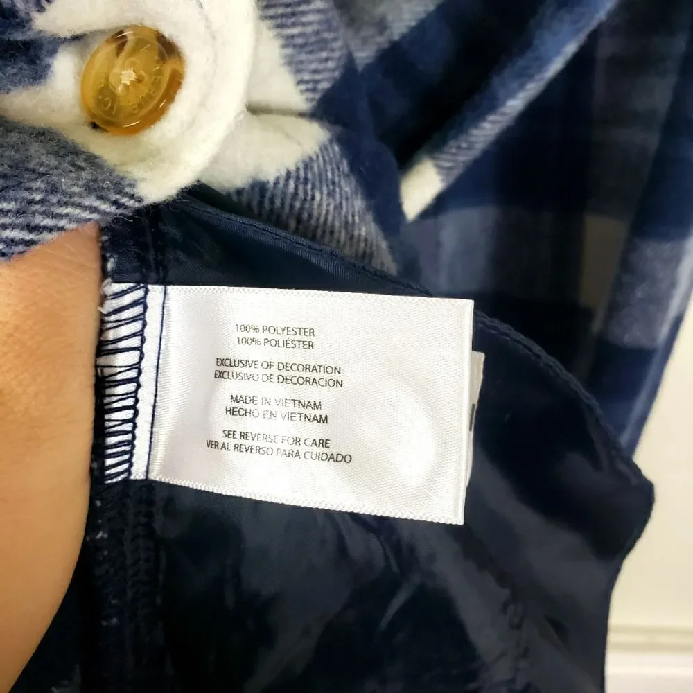 Men's Plus Size Banana Republic Blue Plaid Flannel Button Up Shirt Size 3X
